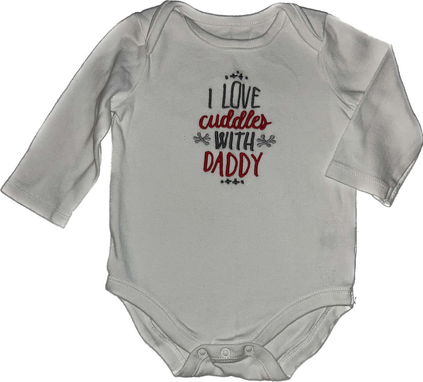Gymboree • 3-6 months Long Sleeve Onesie ‘I love cuddles with daddy’