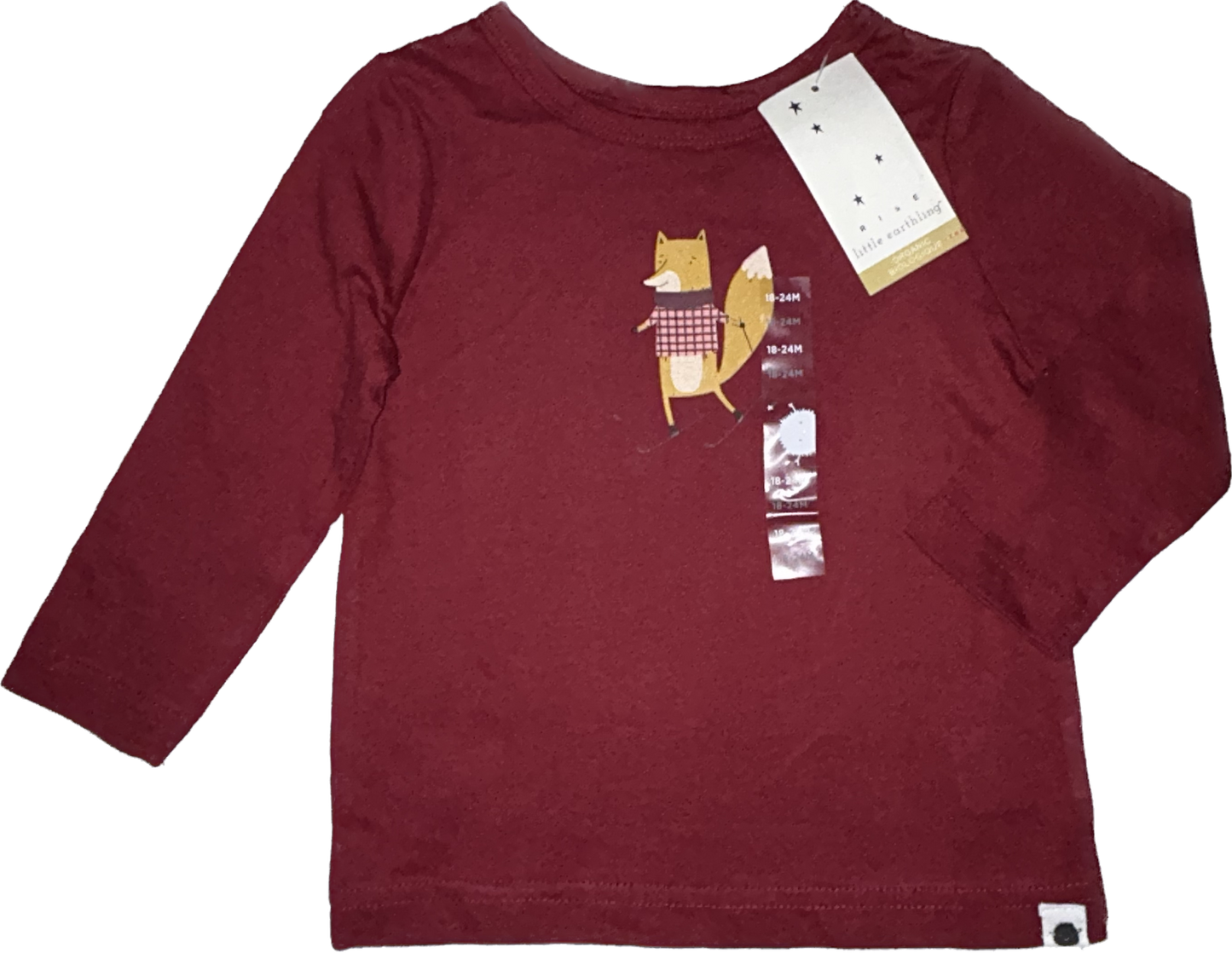 Little Earthling • 18-24 months Long Sleeve Shirt with Skiing Fox