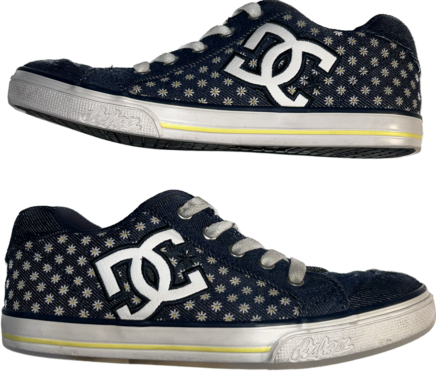 DC • Size 3 Denim Skater Shoe with Daisies
