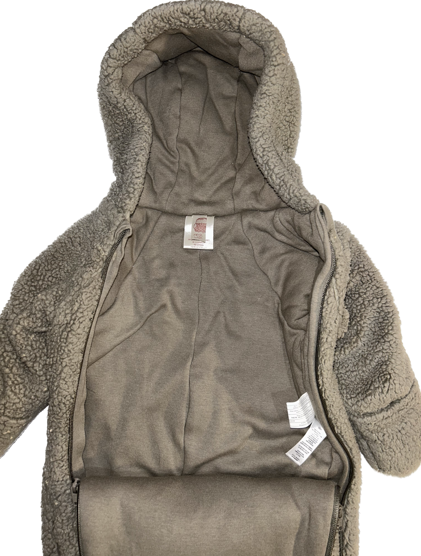 First Wish • 3-6 months Fuzzy Bear One-Piece Suit