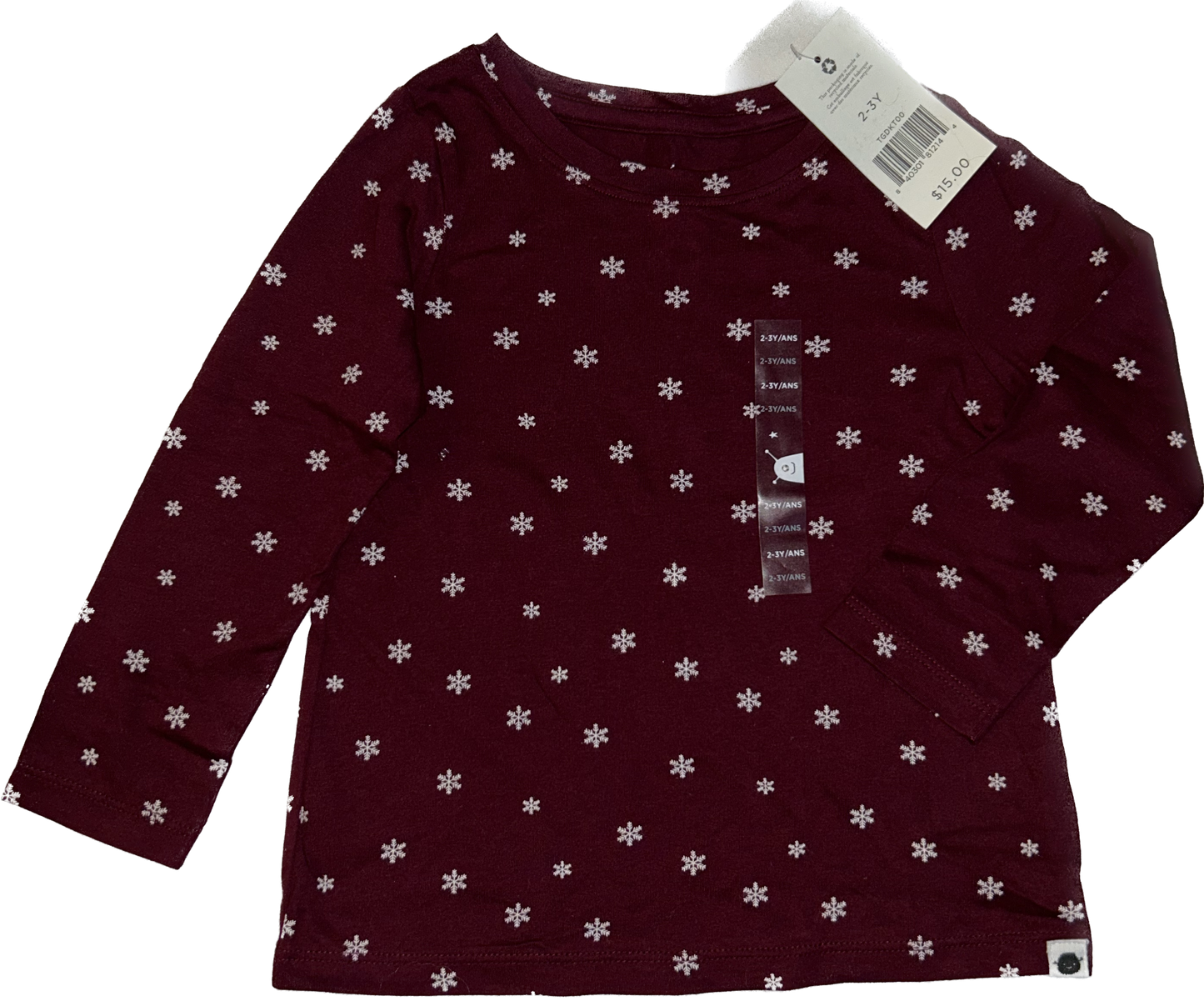 Little Earthling • Size 2/3 years Long Sleeve Snowflake Shirt