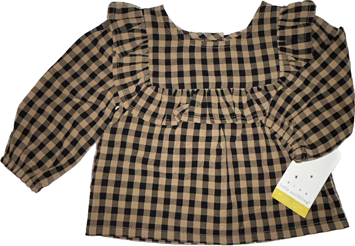Little Earthling • Long Sleeve Checkered Bib Top
