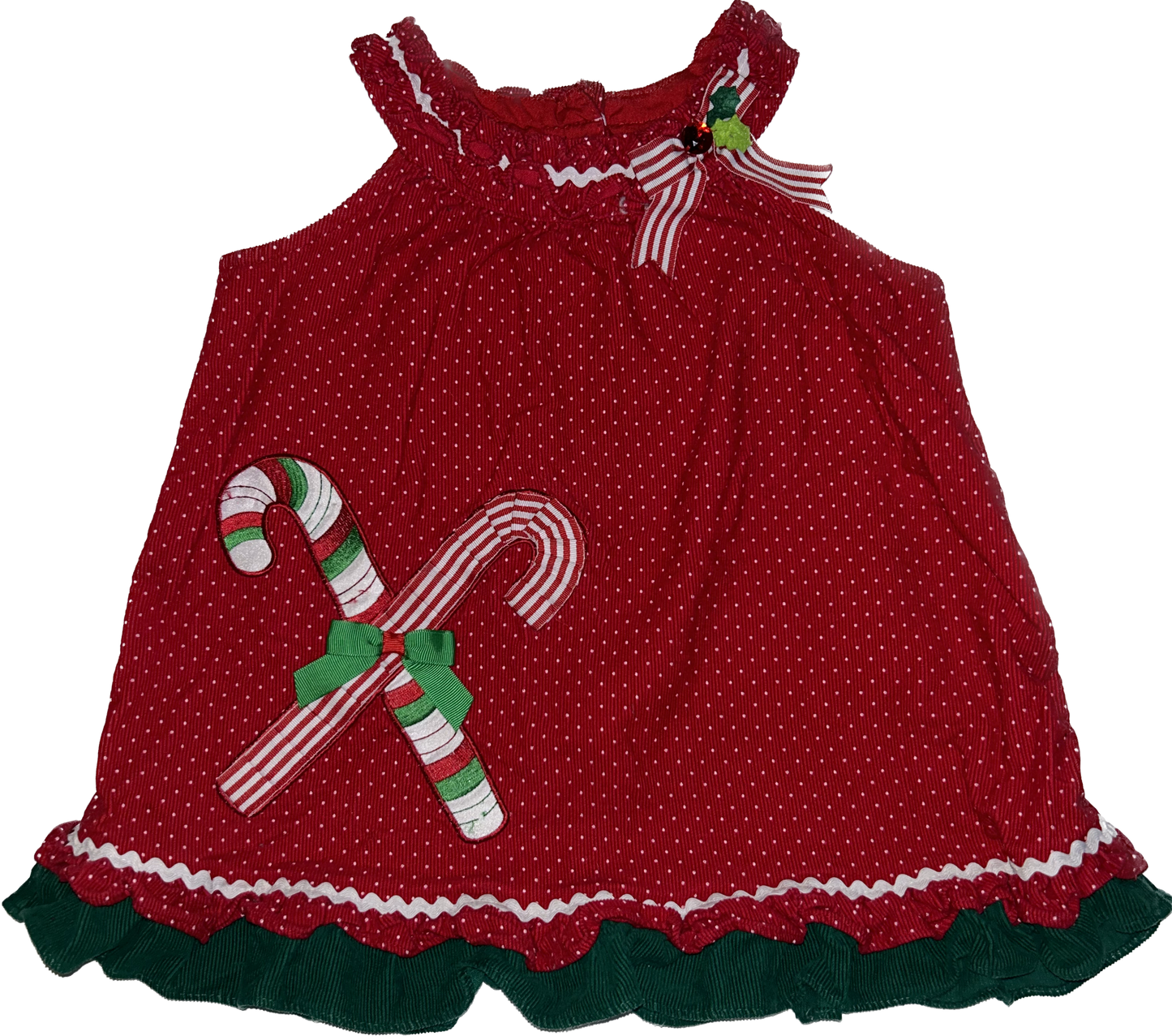 Rare, Too • 2T Corduroy Holiday Candy Cane Dress