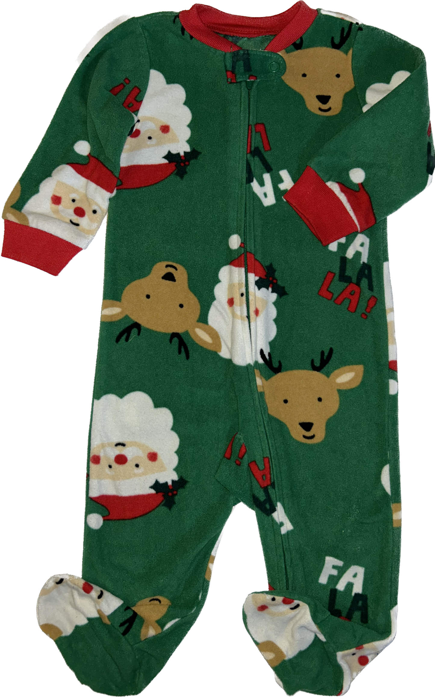 Carters • 9 months MicroFleece Footed Santa & Reindeer Sleeper