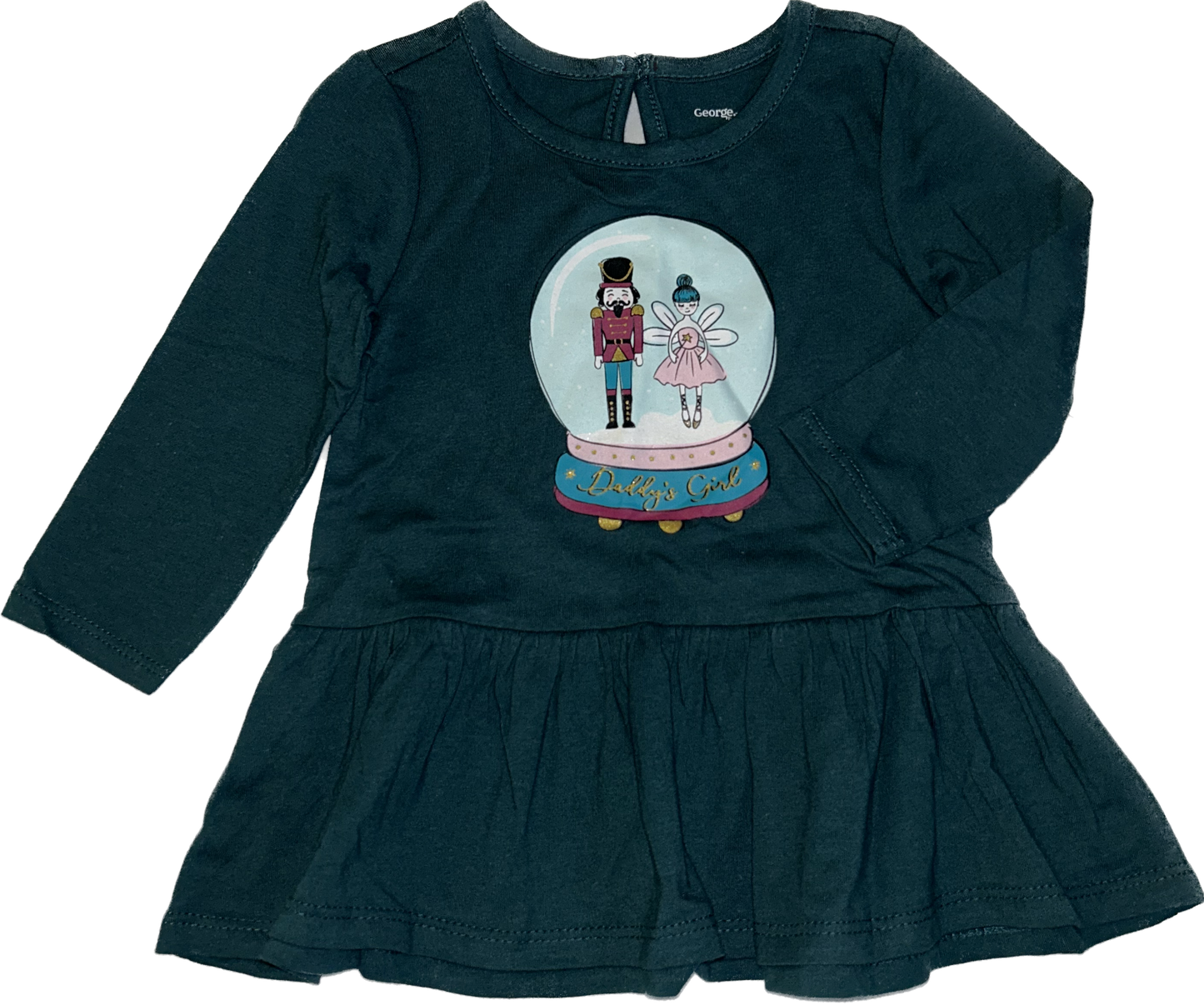 George • 6-12 months Long Sleeve Peplum Top Nutcracker & Ballerina in Snow Globe