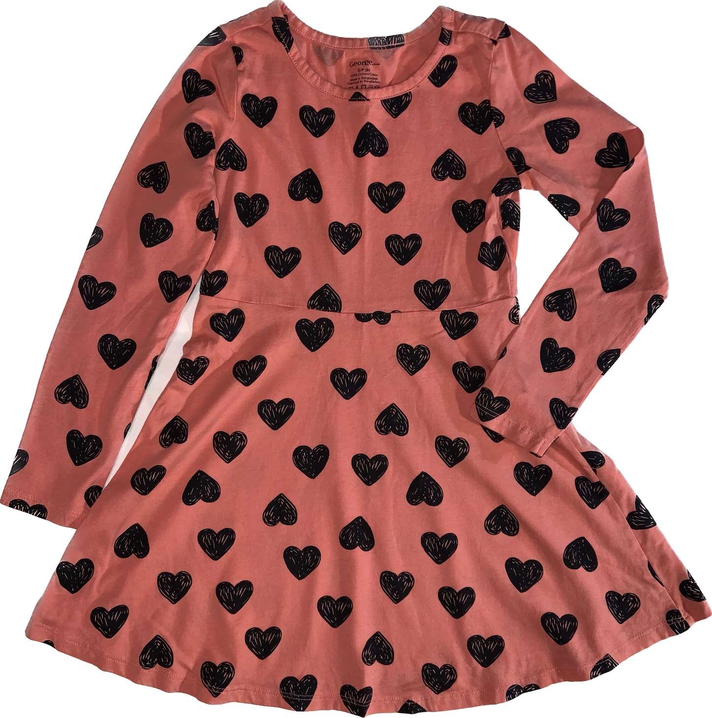 George • Small (6) Long Sleeve Dress with Hearts