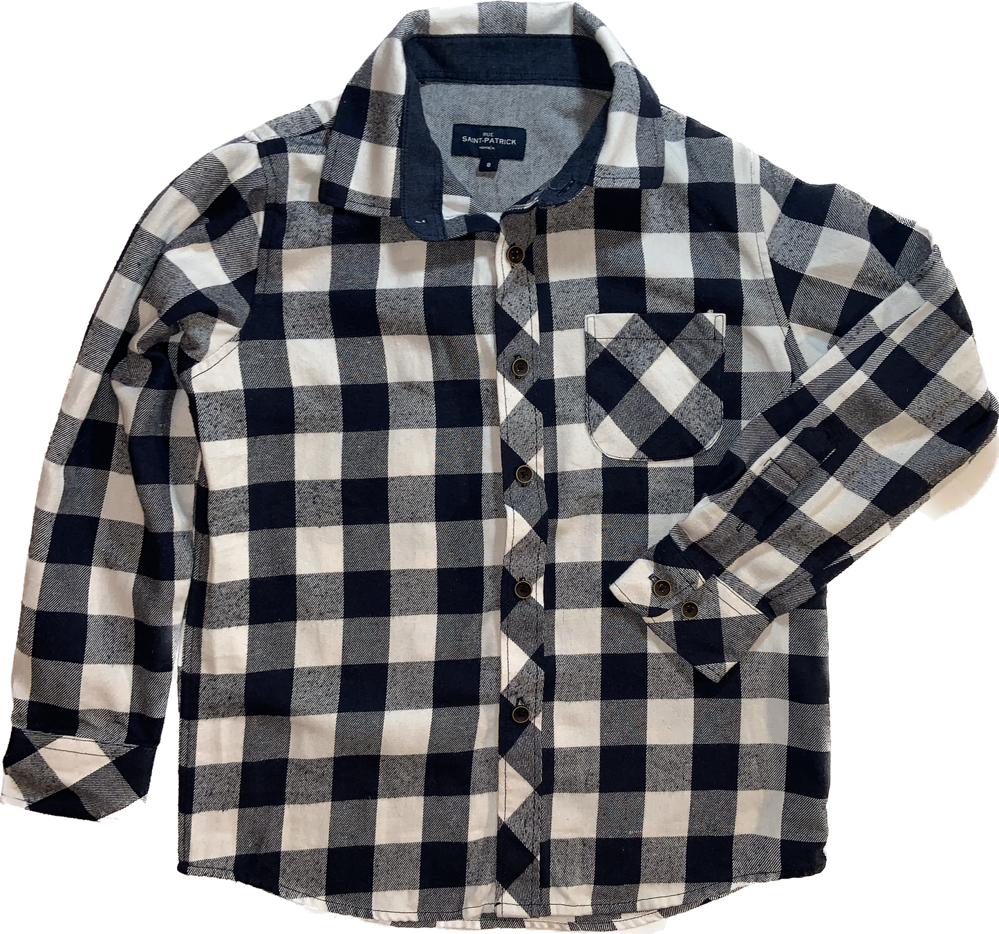 Rue Saint-Patrick Montreal • Size 8 Flannel Button Down Shirt