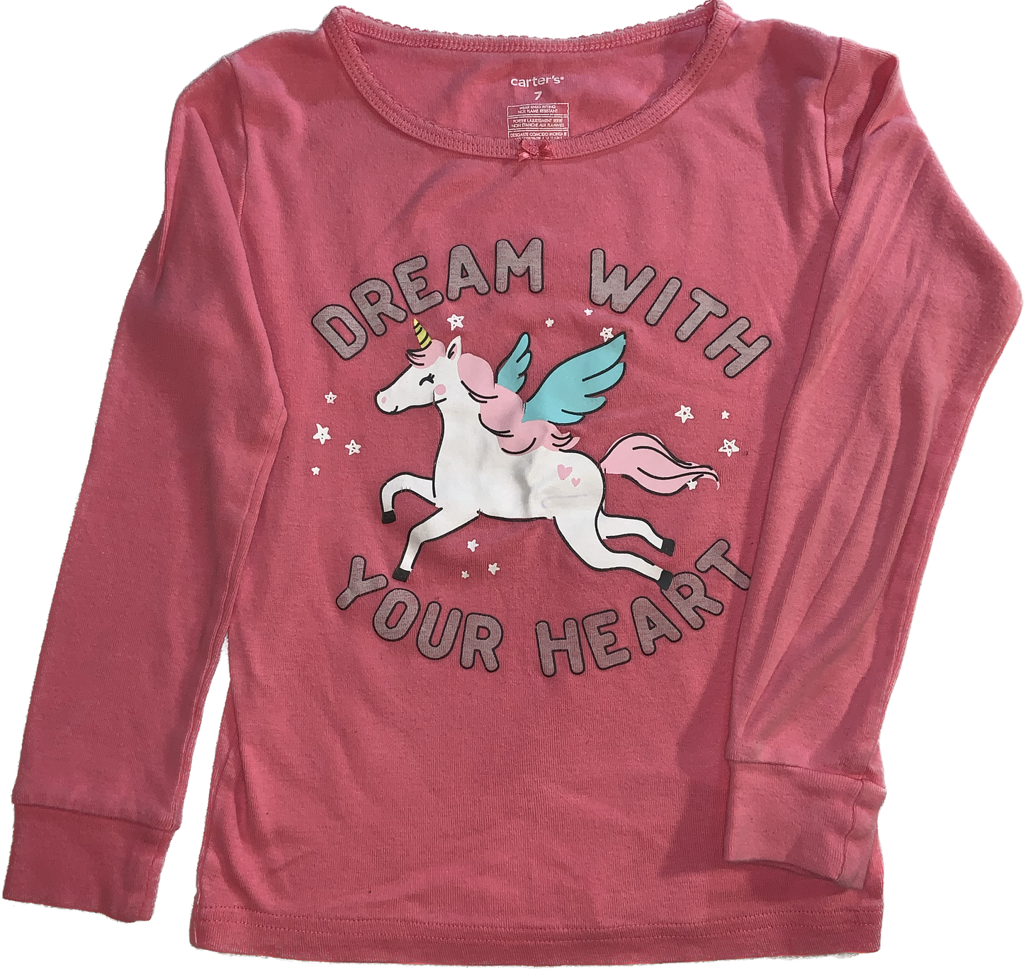 Carters • Size 7 Unicorn Pyjama Top