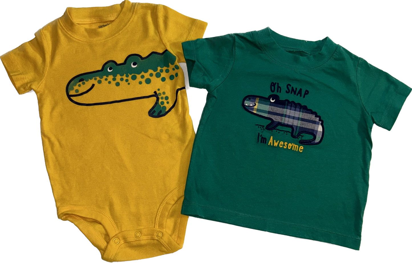 Carters • 12 months Crocodile tshirt and Onesie