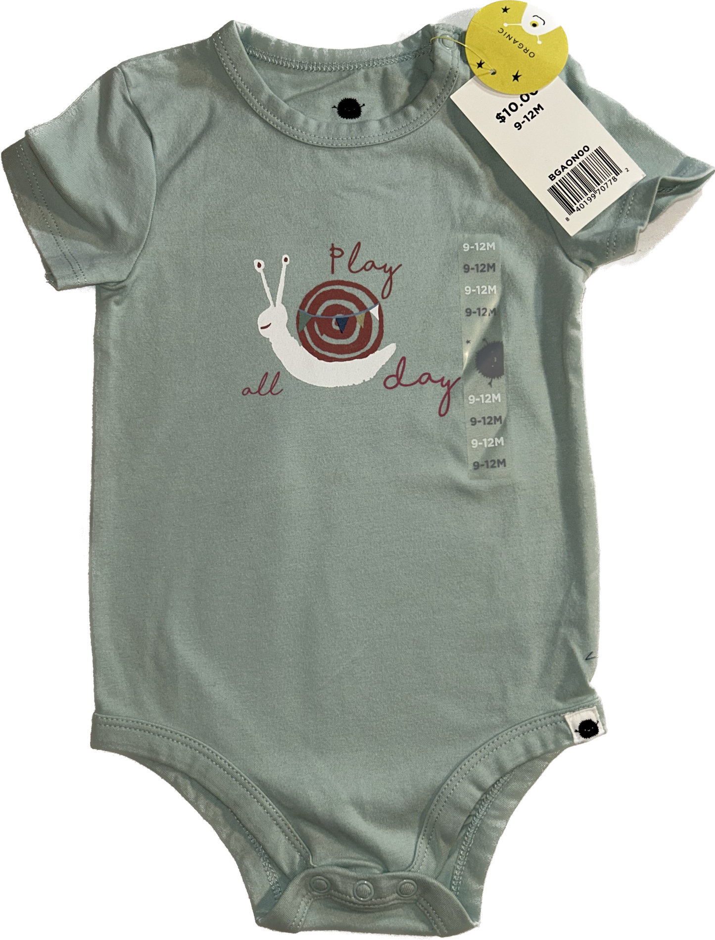 Little Earthlings • 9-12 months Snail Onesie