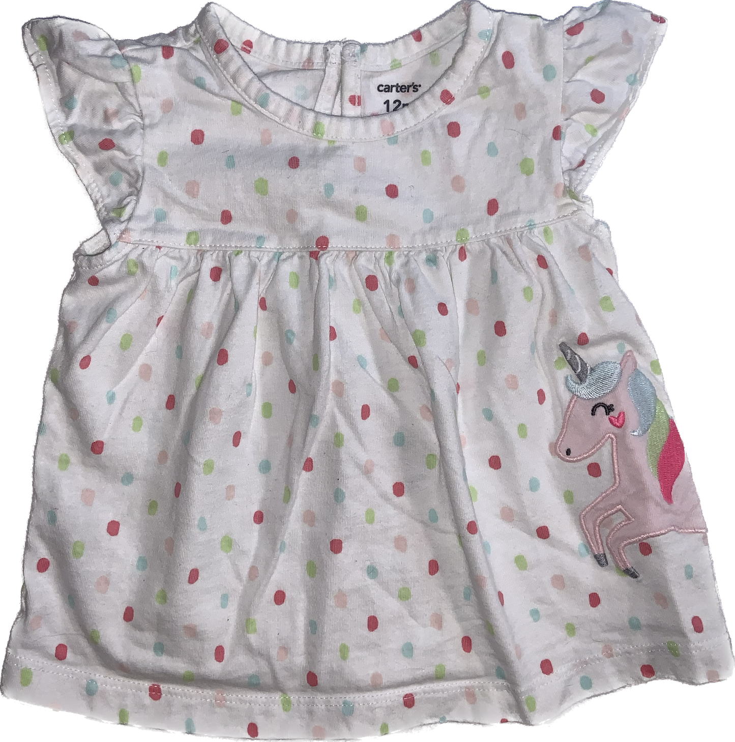 Carters • 12 months • Polka Dot Unicorn t-shirt