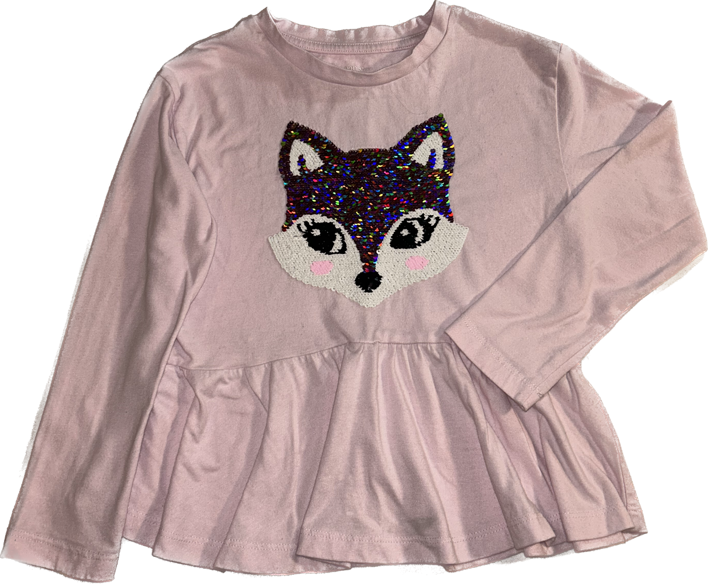 George • Size 6 Long Sleeve Peplum Shirt with Sequin Face