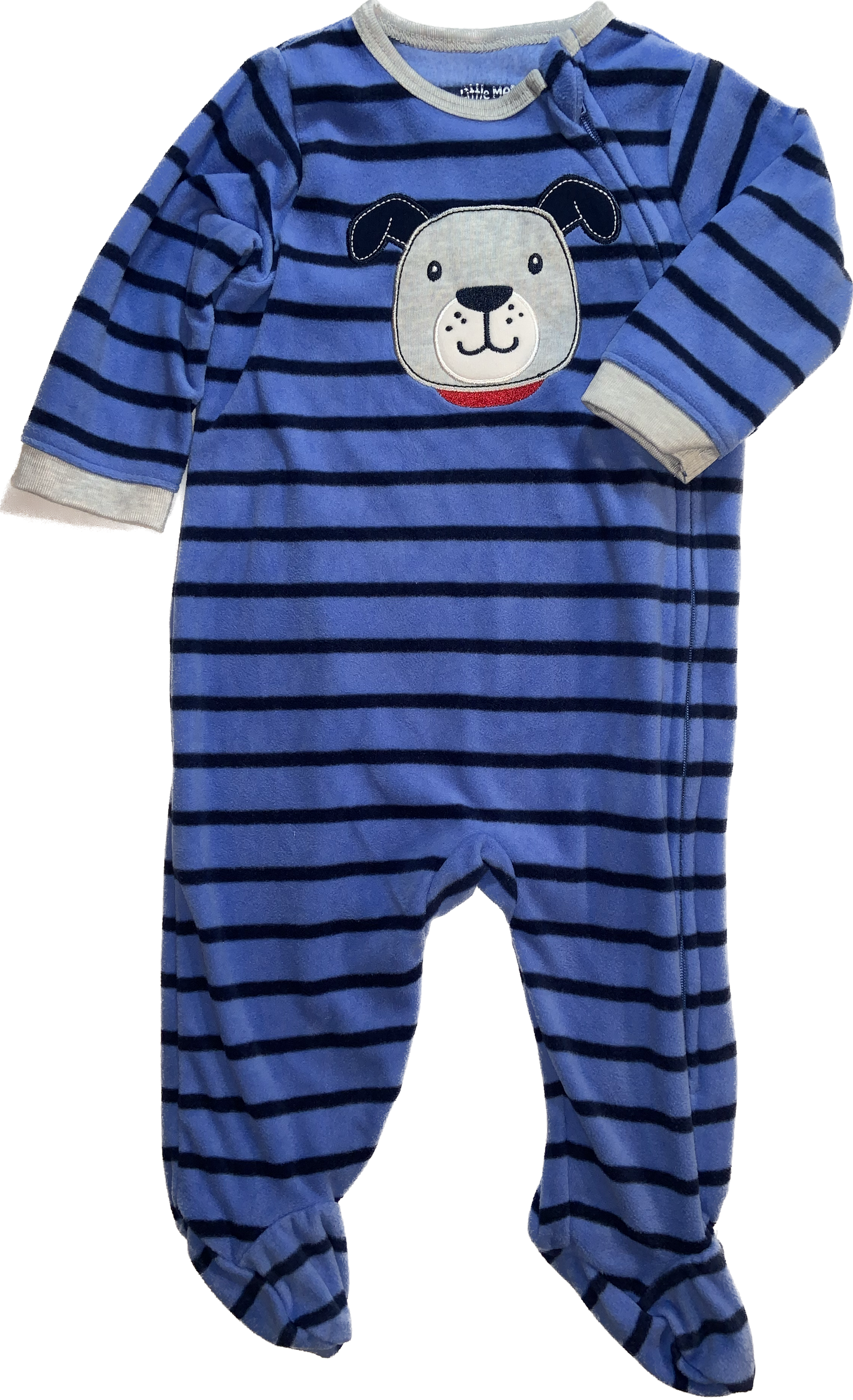 Little Me • 6 months Striped Puppy Footed Sleeper