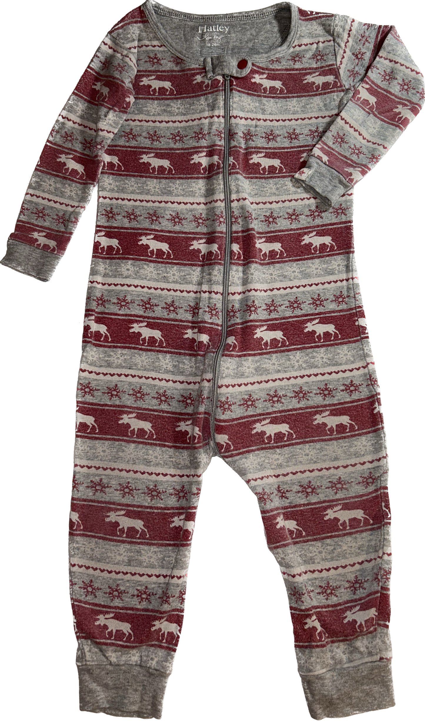 Hatley • 18-24 months Moose Striped Zip Sleeper