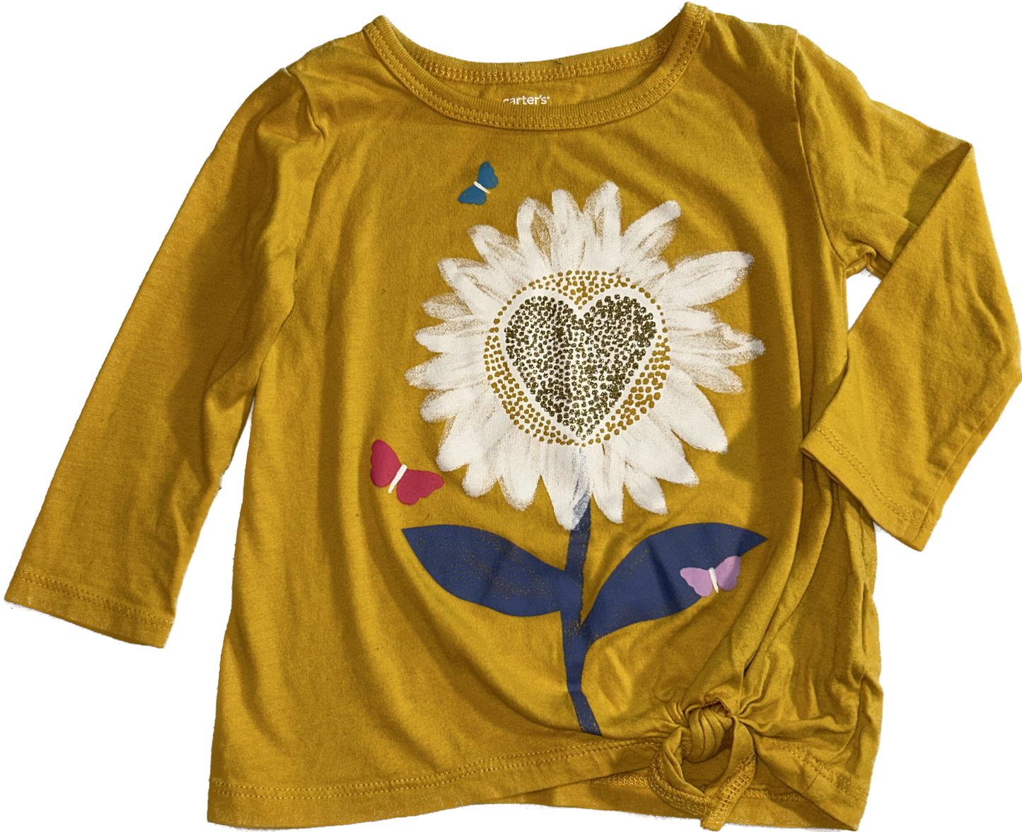 Carters • 18 months Sunflower Long-Sleeve T-shirt with Front Knot