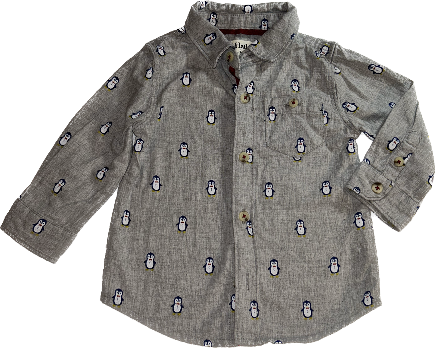 Hatley • 12-18 months Penguin Long-Sleeve Collar Button-Up