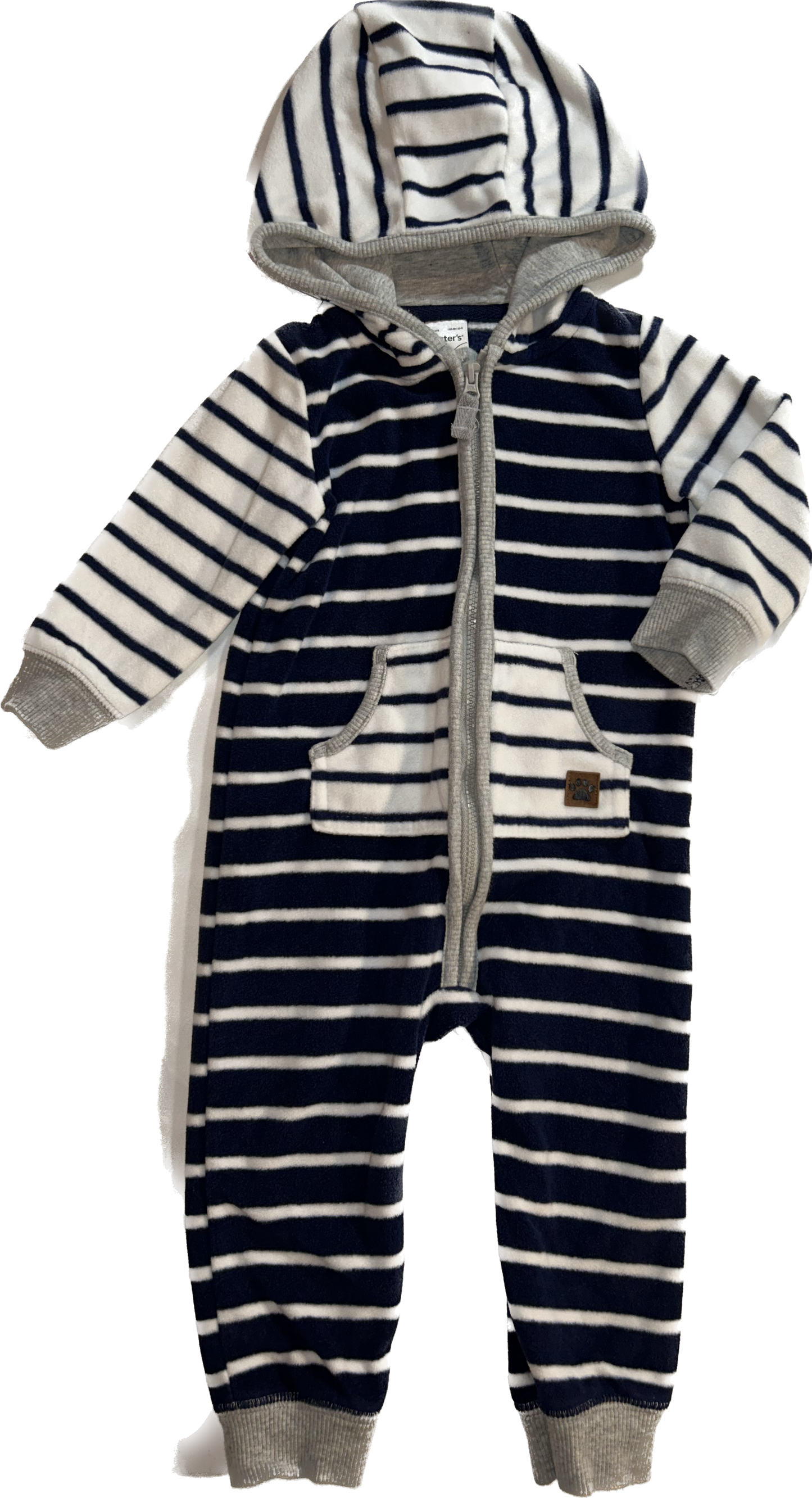 Carters • 9 months Stripes One-Piece with Kangaroo Pouch
