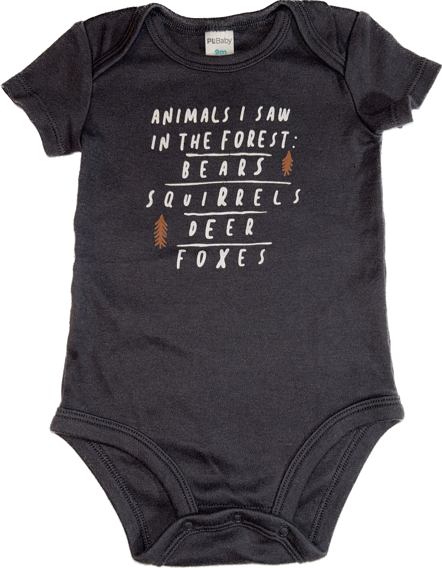 Petite Lem Baby • 9 months Forest Animals Onesie