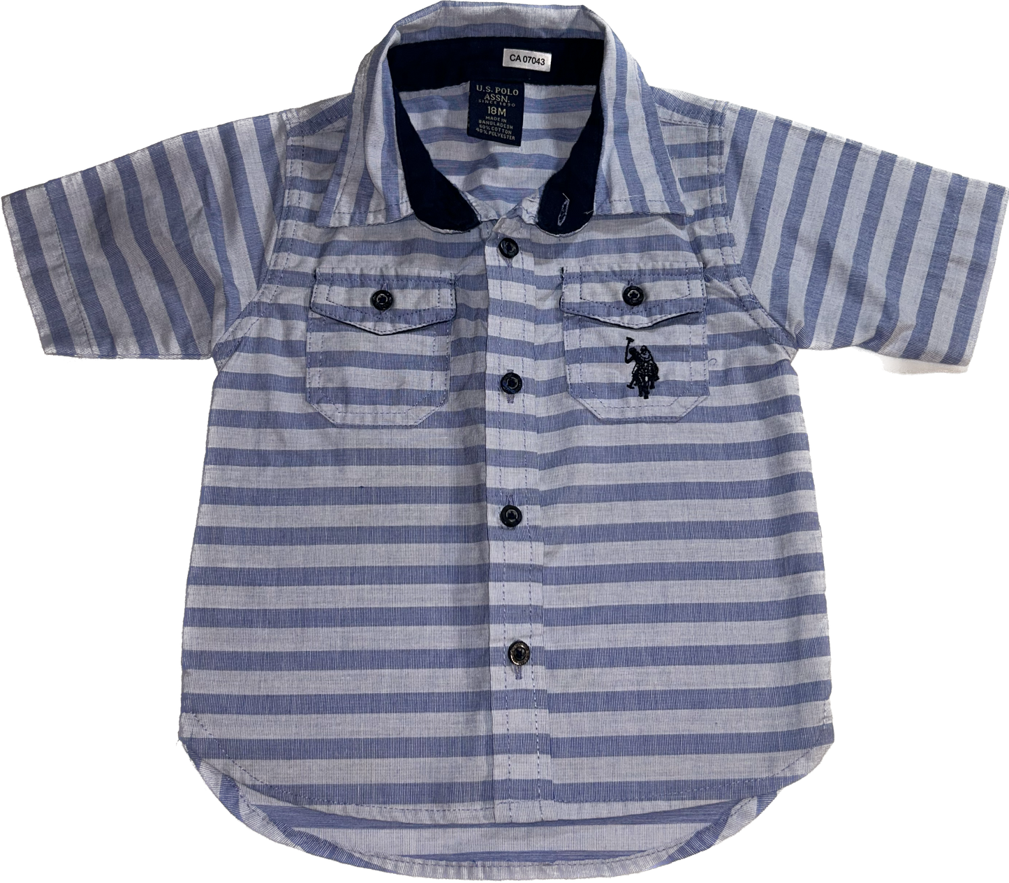 U.S. Polo Assn • 18 months Striped Collar Button-Up Shirt