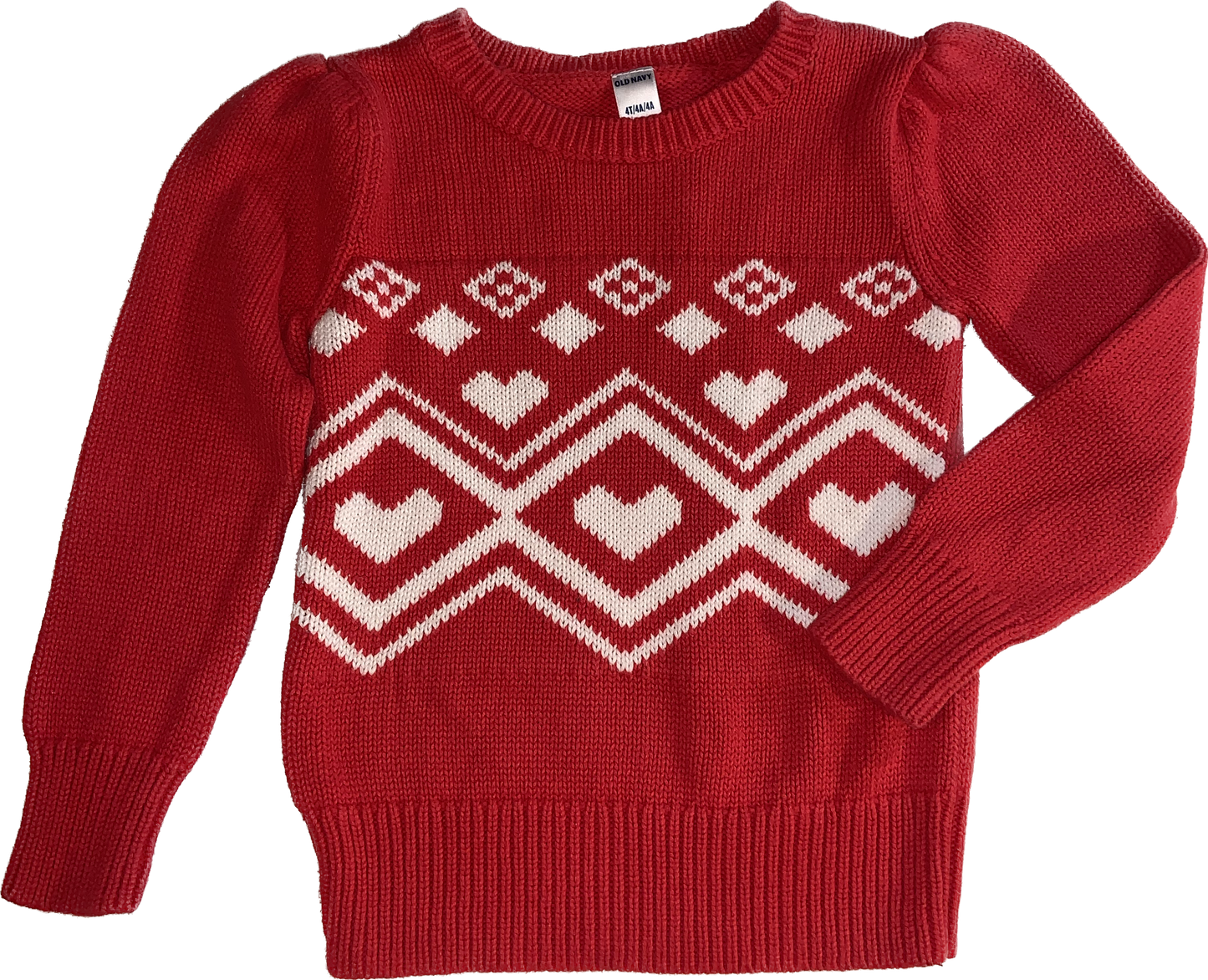 Old Navy • 4T Knit Sweater with Hearts