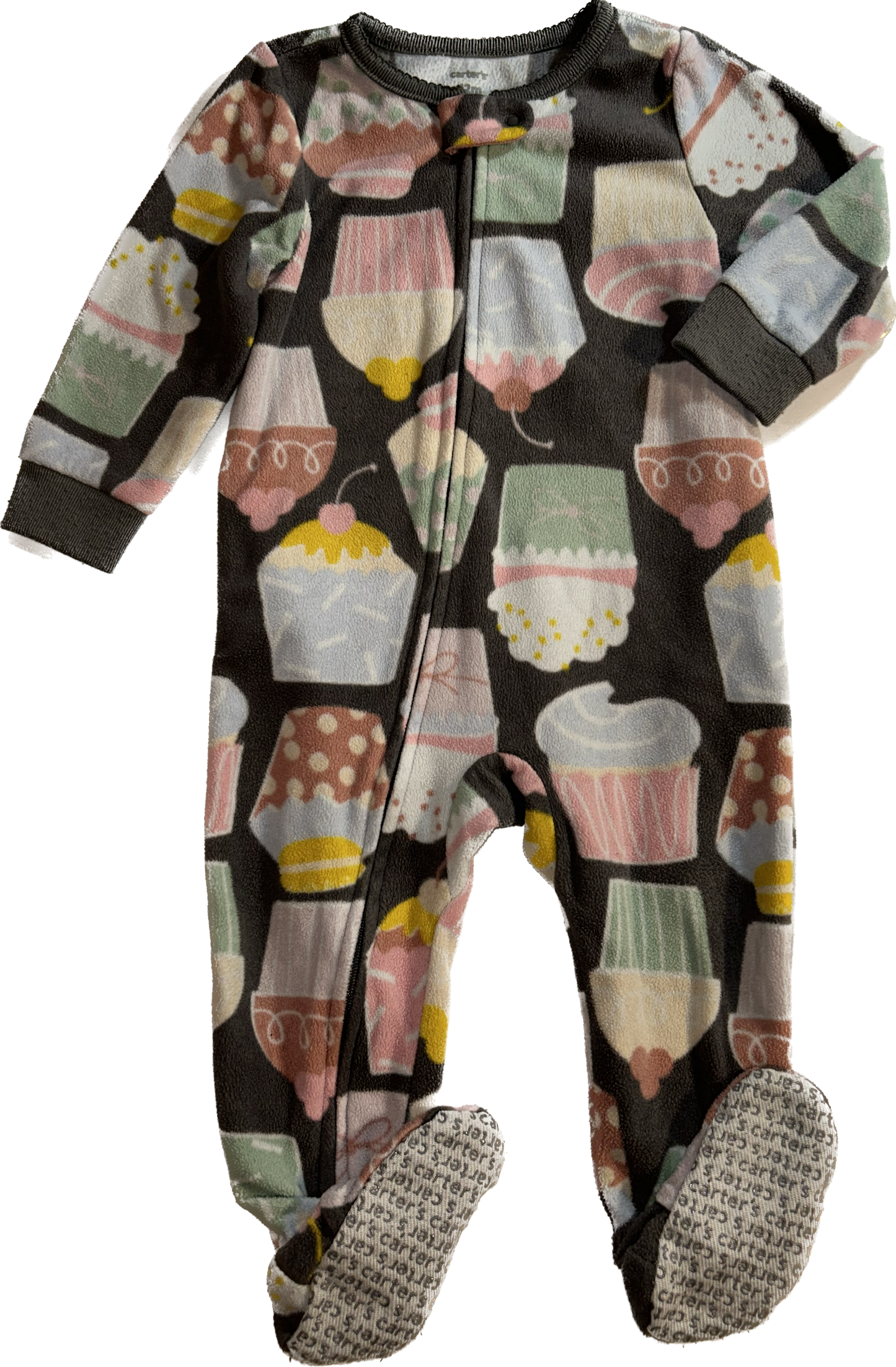 Carters • 12 months Fleece Footed Sleeper with Cupcakes