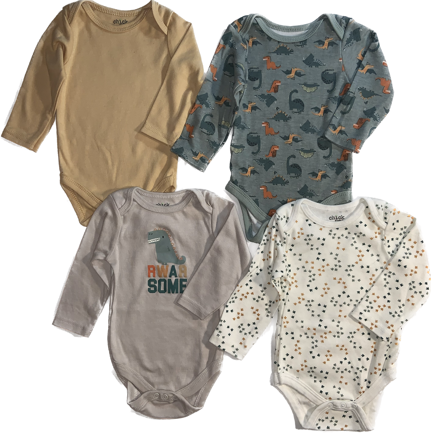 Chick Pea • 6-9 months 4-Pack Long Sleeve Onesies