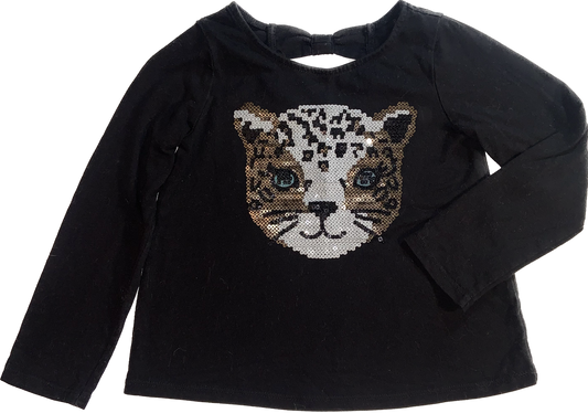 Children’s Place • 4T Sequin Leopard Face Long Sleeve Shirt