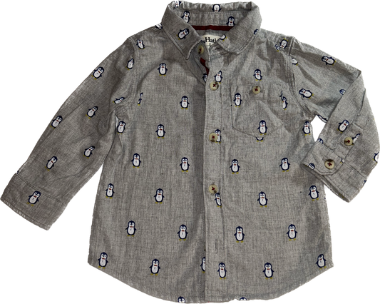 Hatley • 12-18 months Penguin Long-Sleeve Collar Button-Up