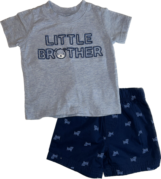 Child of Mine by Carters • 12 months Little Brother Puppy t-shirt and shorts 2-Piece set