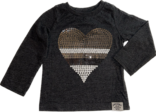 Carters • 18 months Sequin Heart Long-Sleeve Shirt